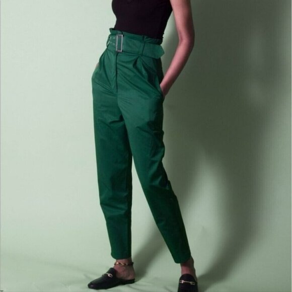 H&M High Waist Green Pants Size 8 NWT - Picture 2 of 4